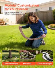 Faux Stone Landscape Edging 1180 x 95 x 57 mm Garden Lawn Edging for Walkway Brown
