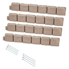 Fake Stone Landscape Edging1190 x 100 x 155mm Lawn Edging Fade-Resistant Brown