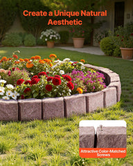 Fake Stone Landscape Edging1190 x 100 x 155mm Lawn Edging Fade-Resistant Brown