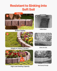 Fake Stone Landscape Edging1190 x 100 x 155mm Lawn Edging Fade-Resistant Brown