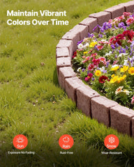 Fake Stone Landscape Edging1190 x 100 x 155mm Lawn Edging Fade-Resistant Brown