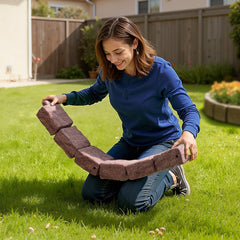 Fake Stone Landscape Edging1190 x 100 x 155mm Lawn Edging Fade-Resistant Brown
