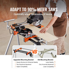 Miter Saw Stand 300lbs Load Capacity Steel Collapsible Stand for Miter Saw