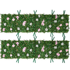 Artificial Luxury Flower Wall Backdrop, 2 PCS, Each Panel 61 x 243.8 cm, Gorgeous 3D Silk Floral Backdrop Pet Friendly, Easy Installation Flower Wall Panel for Wedding, Event, Party, Home Decor