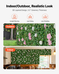 Artificial Luxury Flower Wall Backdrop, 2 PCS, Each Panel 61 x 243.8 cm, Gorgeous 3D Silk Floral Backdrop Pet Friendly, Easy Installation Flower Wall Panel for Wedding, Event, Party, Home Decor