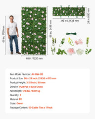 Artificial Luxury Flower Wall Backdrop, 2 PCS, Each Panel 61 x 243.8 cm, Gorgeous 3D Silk Floral Backdrop Pet Friendly, Easy Installation Flower Wall Panel for Wedding, Event, Party, Home Decor