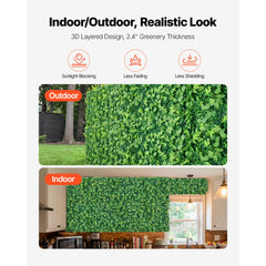 Artificial Plant Wall, 4 PCS 61 x 243.8 cm Artificial Boxwood Panels, Sun Protection Greenery Backdrop Privacy Hedge Fence, Fake Grass Screen for Wedding, Indoor, Outdoor Garden, Backyard