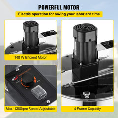 4 Frame Electric Honey Extractor Beekeeping 120 W Motor 2 Clear Lids