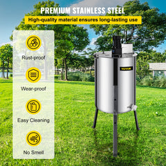 4 Frame Electric Honey Extractor Beekeeping 120 W Motor 2 Clear Lids