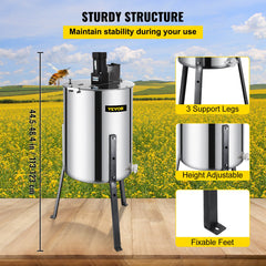4 Frame Electric Honey Extractor Beekeeping 120 W Motor 2 Clear Lids