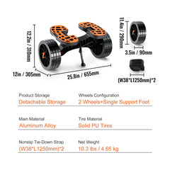 Adjustable Kayak Cart Canoe Boat Carrier 320lbs Load with 10'' Solid Tires