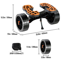 Adjustable Kayak Cart Canoe Boat Carrier 320lbs Load with 10'' Solid Tires