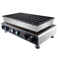50PCS Mini Dutch Pancake Maker, Non-stick Stainless Steel Dorayaki Baker, 1800W Commercial Electric Poffertjes Grill Pan, Dual Temp & Time Control, for Kitchen Restaurant Breakfast Dessert