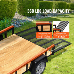 2-Sided Trailer Tailgate Lift Assist, 163 kg Load Capacity, Compatible with Open Utility Trailer Tailgate and Ramp, with 25.4-61 cm Heights Side Rail and 1.22-1.83 m Height Tail Gate or Ramp