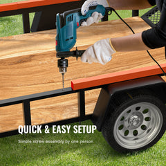 2-Sided Trailer Tailgate Lift Assist, 163 kg Load Capacity, Compatible with Open Utility Trailer Tailgate and Ramp, with 25.4-61 cm Heights Side Rail and 1.22-1.83 m Height Tail Gate or Ramp