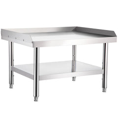 Stainless Steel Equipment Grill Stand, 122 x 76 x 61cm Stainless Table, Grill Stand Table with Adjustable Storage Undershelf, Equipment Stand Grill Table for Hotel, Home, Restaurant Kitchen