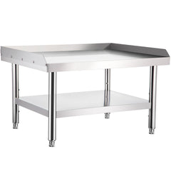 Stainless Steel Equipment Grill Stand, 152x76x61 cm Stainless Table, Grill Stand Table with Adjustable Storage Undershelf, Equipment Stand Grill Table for Hotel, Home, Restaurant Kitchen