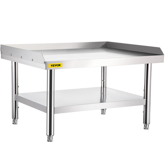 Stainless Steel Equipment Grill Stand, 152x76x61 cm Stainless Table, Grill Stand Table with Adjustable Storage Undershelf, Equipment Stand Grill Table for Hotel, Home, Restaurant Kitchen