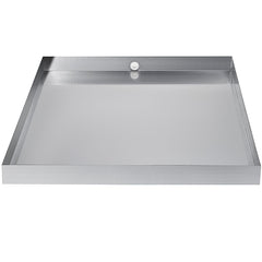 32 x 30 x 2.5 Inch Washing Machine Pan 18 GA Thickness 304 Stainless Steel Heavy Duty Compact Washer Drip Tray with Drain Hole & Hose Adapter