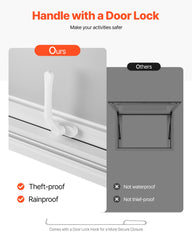 Concession Window 1346x838 mm, Aluminum Alloy Service Window for Food Truck, Up to 85 Degrees Stand Serving Window with 4 Sliding Windows, Awning Door, and Drag Hook, for Concession Trailers