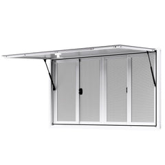 Concession Window 1524x915 mm, Aluminum Alloy Service Window for Food Truck, Up to 85 Degrees Stand Serving Window with 4 Sliding Windows, Awning Door, and Drag Hook, for Concession Trailers