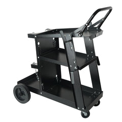 Welding Cart, 3-Tier Welder Cart Heavy Duty with 400 Lbs Weight Capacity, 360° Swivel Wheels, Tank Storage Safety Chains, Rolling MIG Welder Cart for TIG, ARC, MMA, Plasma Cutter Welding Machine