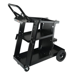 Welding Cart, 3-Tier Welder Cart Heavy Duty with 400 Lbs Weight Capacity, 360° Swivel Wheels, Tank Storage Safety Chains, Rolling MIG Welder Cart for TIG, ARC, MMA, Plasma Cutter Welding Machine