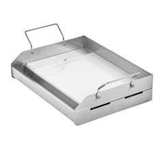 Stainless Steel Griddle, 17x13 inch Universal Flat Top Rectangular Plate, Gas Grill Griddle for BBQ Grill, Teppanyaki, Portable Family Cookware with Handle, for Camping Tailgating Party