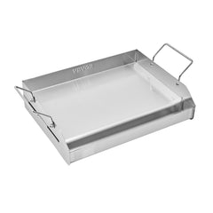 Stainless Steel Griddle, 17x13 inch Universal Flat Top Rectangular Plate, Gas Grill Griddle for BBQ Grill, Teppanyaki, Portable Family Cookware with Handle, for Camping Tailgating Party