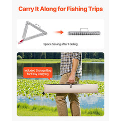 24in Aquatic Weed Rake, 3-Sided Lake Weed Rake with Handle, Portable and Foldable Pond Water Grass Razor, Stainless Steel Throwable Floating Pond Weeds Cutter with 30 ft Rope, for Lakes Ponds