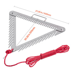 24in Aquatic Weed Rake, 3-Sided Lake Weed Rake with Handle, Portable and Foldable Pond Water Grass Razor, Stainless Steel Throwable Floating Pond Weeds Cutter with 30 ft Rope, for Lakes Ponds