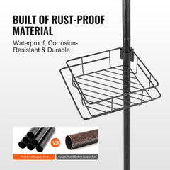 42" to 114" High Shower Corner Caddy Tension Pole Rust-Proof Tension Pole