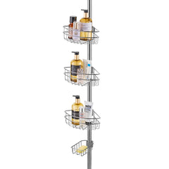 39" to 125" High Shower Corner Caddy Tension Pole Rust-Proof Tension Pole