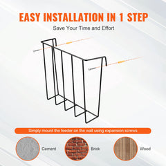 Livestock Hay Feeder 24 Gallons Wall Mounted Goat Hay Rack for Horses
