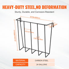 Livestock Hay Feeder 24 Gallons Wall Mounted Goat Hay Rack for Horses