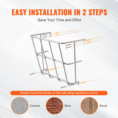 Livestock Hay Feeder 18.5 Gallons Wall Mounted Goat Hay Rack for Horses