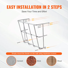 Livestock Hay Feeder 18.5 Gallons Wall Mounted Goat Hay Rack for Horses