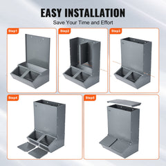 Hog Feeder 3.7 Bushel Metal Double Door Pig Feeder Feeding up to 8 Hogs