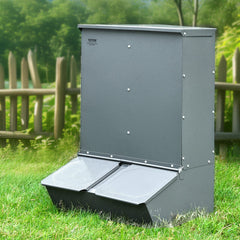 Hog Feeder 3.7 Bushel Metal Double Door Pig Feeder Feeding up to 8 Hogs