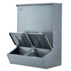 Hog Feeder 3.7 Bushel Metal Double Door Pig Feeder Feeding up to 8 Hogs