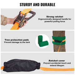 Slackline Kit with Training Line, 18.3m Backyard Slack Line Equipment, Easy Setup Tight Rope for Kids Adults, Complete Slackline Set with Tree Protectors, Arm Trainer, Carry Bag, and Instruction