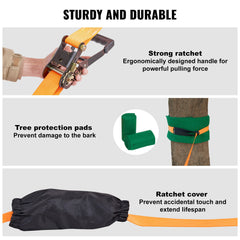 Slackline Kit with Training Line, 18.3m Backyard Slack Line Equipment, Easy Setup Tight Rope for Kids Adults, Complete Slackline Set with Tree Protectors, Arm Trainer, Carry Bag, and Instruction