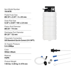 Fluid Extractor, 15 Liters Capacity, Pneumatic/Manual Oil Changer Vacuum Fluid Extractor with Dipstick and Liquid Suction Hose, Oil Extractor Change Pump for Automotive Fluids Vacuum Evacuation