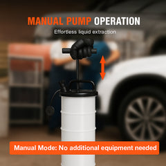Fluid Extractor, 6.5 Liters Capacity, Manual Hand-Operated Oil Changer Vacuum Fluid Extractor with Dipstick and Suction Hose, Oil Extractor Change Pump for Automotive Fluids Vacuum Evacuation