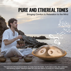 Handpan Drum 22 in 12 Notes D Minor Hand Drum Instrument with Mallet