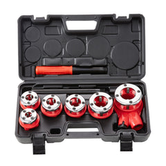 Ratchet Pipe Threader Kit, 1/4" NPT - 1-1/4" NPT Manual Ratcheting Pipe Threader, Portable Pipe Threading Tool Set with 6PCS NPT Dies, Storage Case for Galvanized Aluminum Iron Copper Pipes