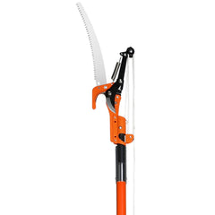 Manual Pole Saw, 2.24 m-8.24 m Extendable Tree Pruner, Sharp Steel Blade and Scissors High Branches Trimming, Branch Trimmer with Lightweight 8 Fiberglass Handles, for Pruning Palms and Shrubs