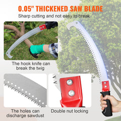 Manual Pole Saw Extendable Tree Pruner 1.4 m-3 m Aluminum Alloy Pole