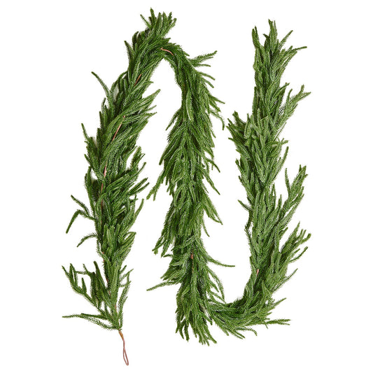 VEVOR Christmas Garland, 2750 mm Realistic Norfolk Pine Garland, Evergreen Real Touch Artificial Faux Greenery Garlands, for Holiday Indoor Outdoor Xmas Decoration on Table, Mantel, and Fireplace
