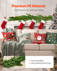 Christmas Garland, 2750 mm Realistic Norfolk Pine Garland, Evergreen Real Touch Artificial Faux Greenery Garlands, for Holiday Indoor Outdoor Xmas Decoration on Table, Mantel, and Fireplace